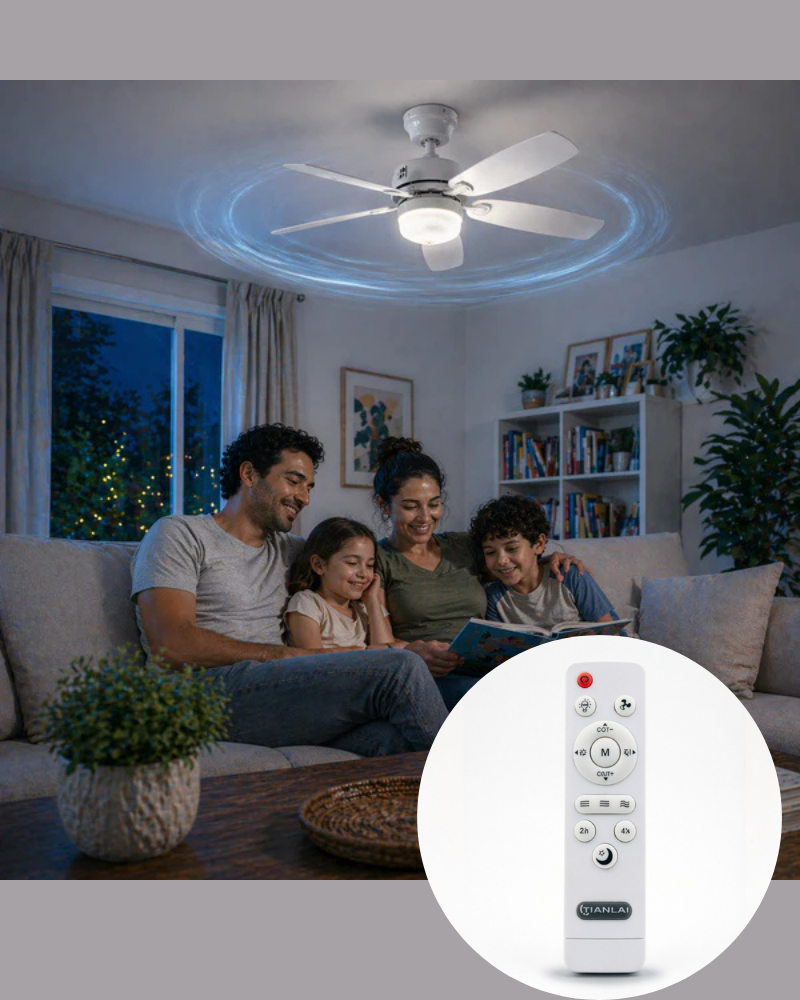 Foco Ventilador LED 2 en 1 con Control Remoto | Silencioso y Ahorra Energía