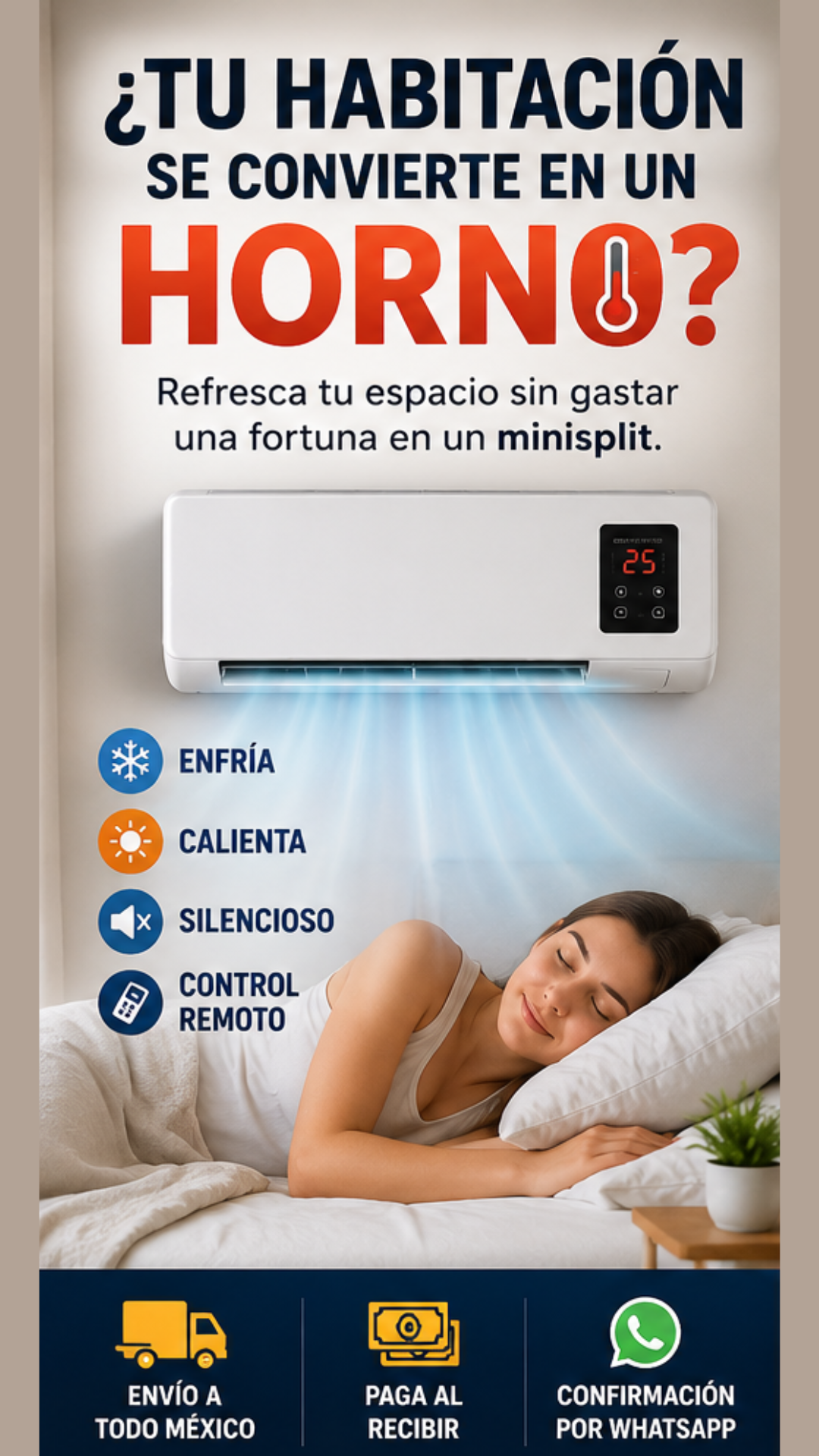 Mini Aire Acondicionado de Pared