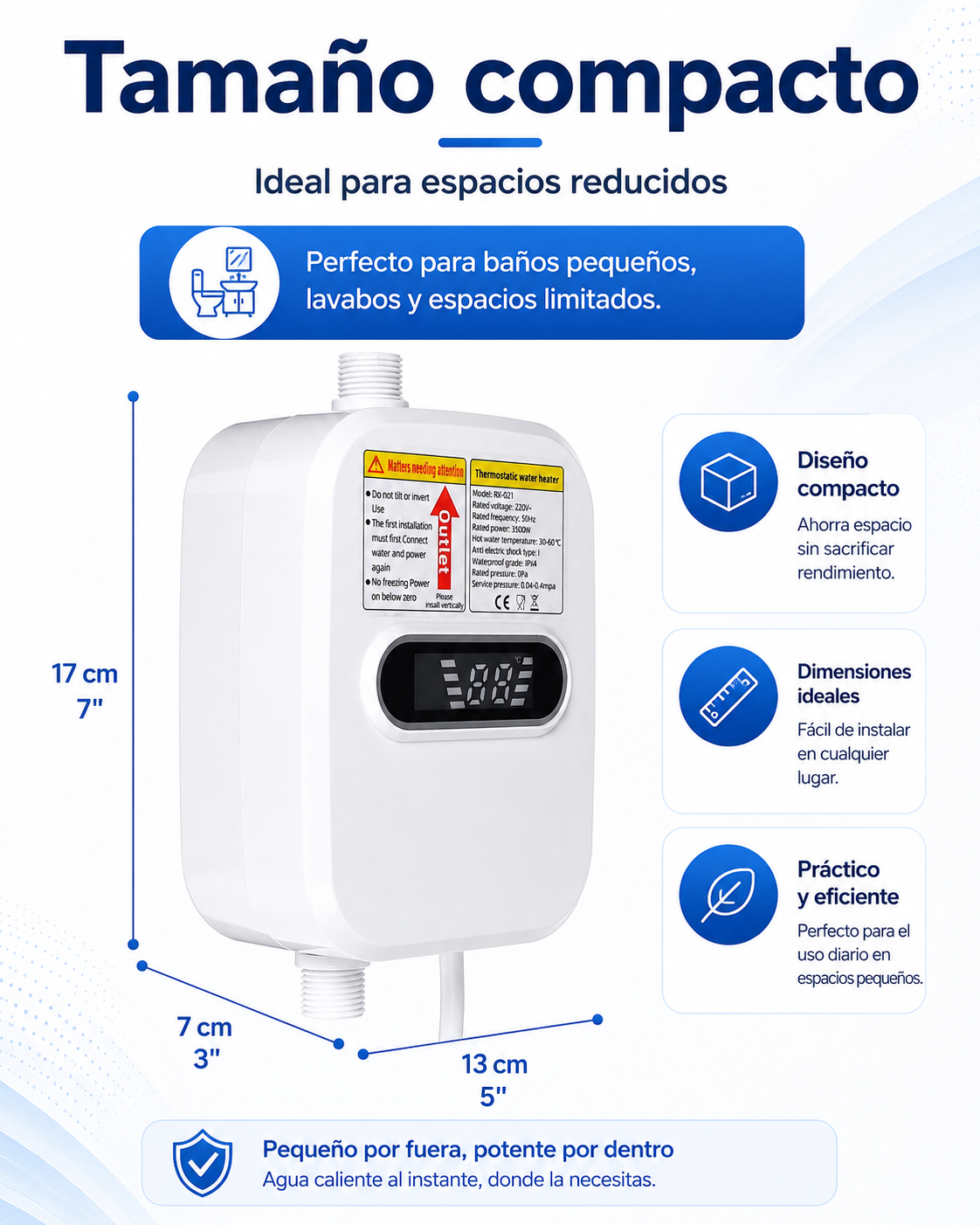Mini Calentador Eléctrico de Ducha