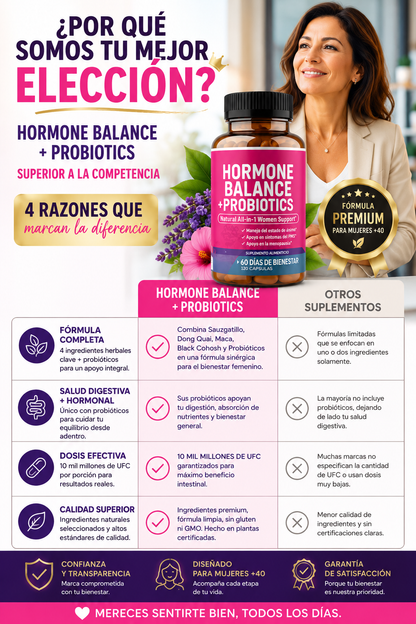 Hormone Balance + Probiotics | Bienestar Femenino Integral