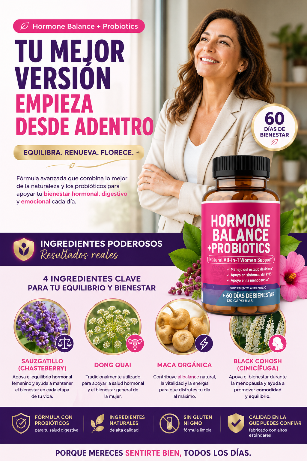 Hormone Balance + Probiotics | Bienestar Femenino Integral
